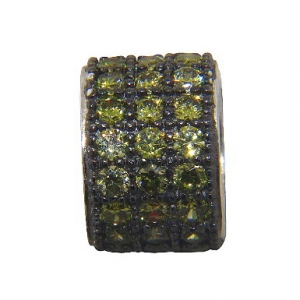 Colgante pasante con piedras verdes y rodio negro