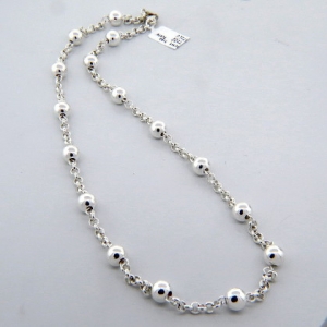 collar rolo con bolitas de 7 mm intercaladas (precio por 40 centimetros)
