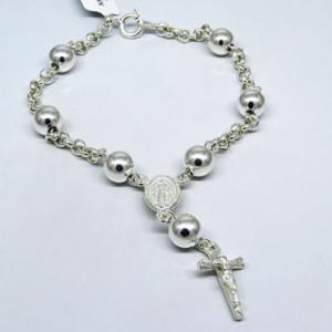 pulsera rosario 7mm cadenita rolo