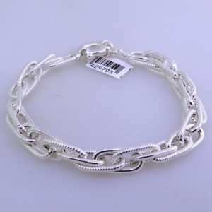 pulsera eslabones ovalados rayados y lisos