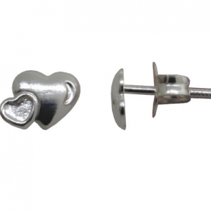 Par aros doble corazon, pegados