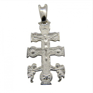 Colgante cruz caravaca, sin piedra, chica. 2,7 cm aprox tamaño cruz