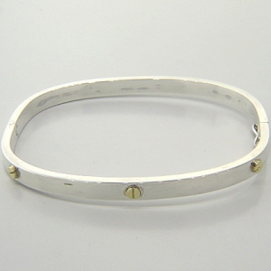 pulsera esclava con tornillos en oro, visagra, cierre cajon 6mm