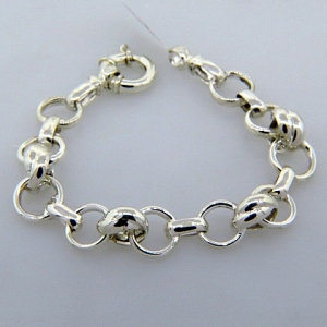 Pulsera Eslabones circulos y doble circulo entrelazados