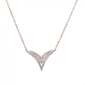 conjunto en V con piedras,rosado