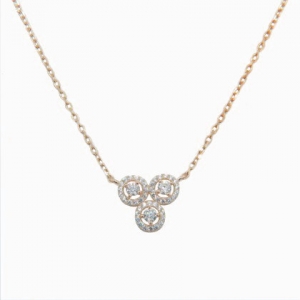 conjunto tres círculos con piedras, rosado