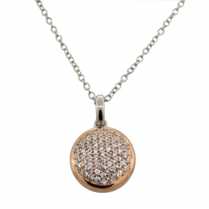 conjunto circulo pave rosado, piedras blancas