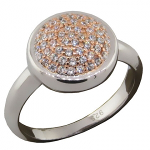 anillo redondo pavee con rosado