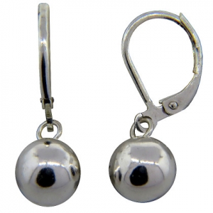 par aros brisura bolita de plata colgante 7 mm