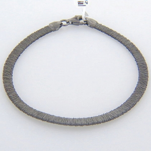 pulsera negra hilos enroscados 4mm