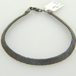 pulsera negra hilos enroscados 5mm