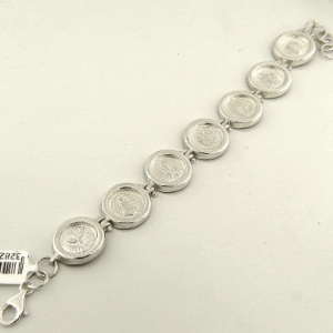 pulsera plata 7 santos grande cierre mosqueton