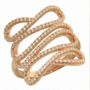 anillo ondas calado pavee rosado