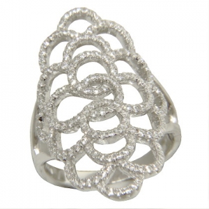 anillo circulos calados con piedras blanco