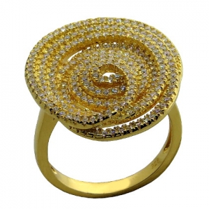 anillo reedondo espiral de piedras, amarillo
