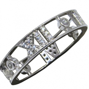 anillo abierto numeros romanos con piedras