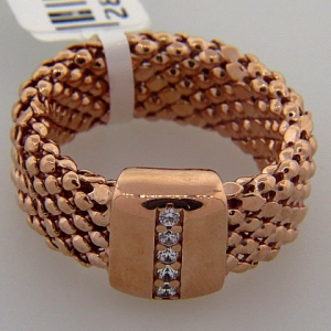 anillo fope rosado con cubic en el centro