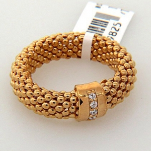 Anillo fope media cania con aplique con cubic rojo