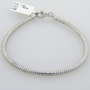 pulsera semi rigida brillosa cola de raton blanca