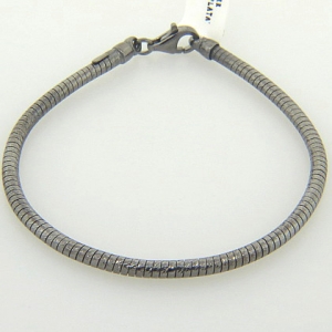 pulsera semi rigida brillosa cola de raton negra