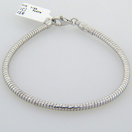 pulsera semi rigida brillosa cola de raton blanca