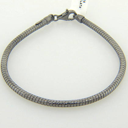 pulsera semi rigida brillosa cola de raton negra